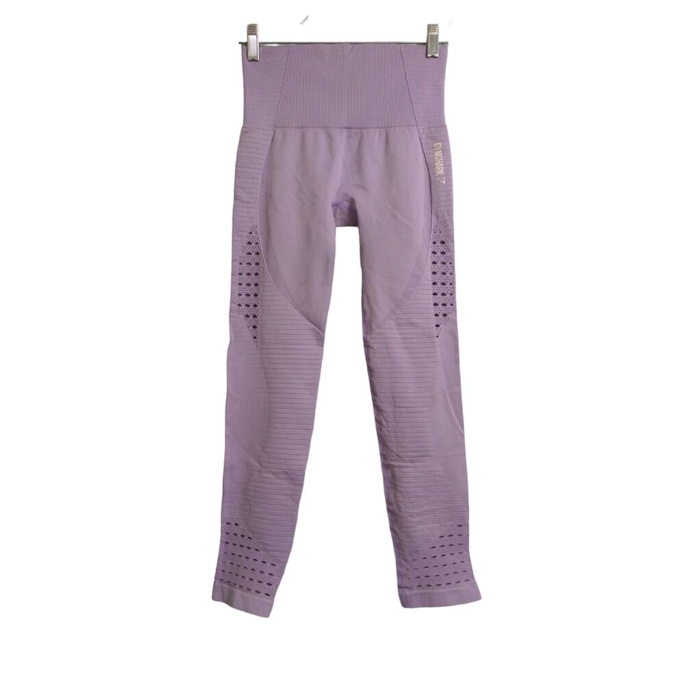 GYMSHARK Energy Seamless Leggings Women's Purple Lavender Cropped Mid Rise S